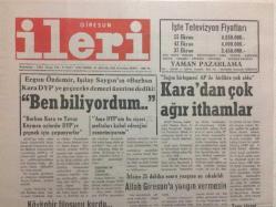 Giresun İleri Gazetesi 21 Aralık 1992 - Sağın Birleşmesi AP İle Birlikte Yok Oldu GZ32505