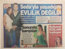 Vatan Gazetesi Gülümse Eki 18 Ocak 2006 - Gökhan Şükür,Seda Sayanla Yaşadığım Evlilik Değildi GZ34345