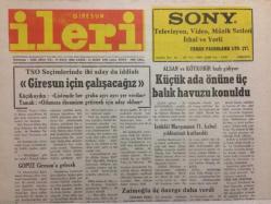 Giresun İleri Gazetesi 13 Mart 1992 - Küçük Ada Önüne Balık Havuzu Konuldu GZ34508