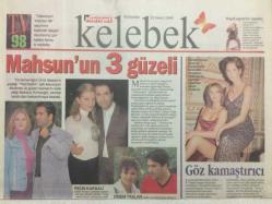 Hürriyet Gazetesi Kelebek Eki 12 Kasım 1998 - Mahsun Kırmızıgülün Üç Güzeli GZ35747