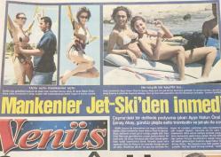 Güneş Gazetesi Venüs Eki 16 Haziran 2003-Cesur Aşıklar -Mankenler Jet-Ski den İnmedi GZ36590