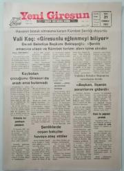 Yeni Giresun Gazetesi 21 Temmuz 1992 Havanın Bozuk Olmasına Karşın Kümbet Şenliği Doyurdu -GZ37445