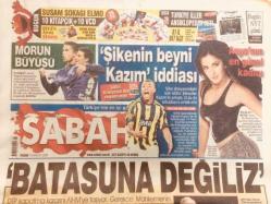 Sabah Gazetesi 13 Aralık 2009 - Şike Dosyasında Şok İddia,Şikeciler Kazımla Anlaştı GZ40241