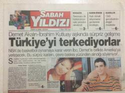 Sabah Gazetesi Sabah Yıldızı Eki 11 Nisan 1999 - Demet Akalın İbrahim Kutluay Aşkında Sürpriz Gelişme GZ47166