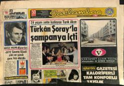 Günaydın Gazetesi Saklambaç Eki 20 Nisan 1972 - Tarık Akan Türkân Şoray'la Şampanya İçti - GZ158047
