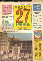 27 Aralık 1984 Takvim Yaprağı - Doğum Günü Hediyesi EFMN14757