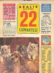 22 Aralık 1984 Takvim Yaprağı - Doğum Günü Hediyesi EFMN14761