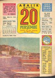20 Aralık 1984 Takvim Yaprağı - Doğum Günü Hediyesi EFMN14763