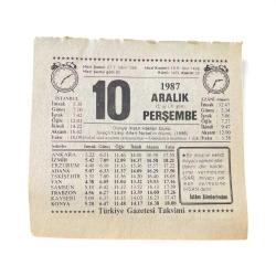 10 Aralık 1987 Takvim Yaprağı - Doğum Günü Hediyesi EFMN15001