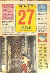 27 Mart 1983 Takvim Yaprağı - Doğum Günü Hediyesi EFMN15024