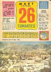 26 Mart 1983 Takvim Yaprağı - Doğum Günü Hediyesi EFMN15025