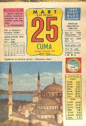 25 Mart 1983 Takvim Yaprağı - Doğum Günü Hediyesi EFMN15026