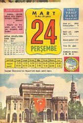 24 Mart 1983 Takvim Yaprağı - Doğum Günü Hediyesi EFMN15027