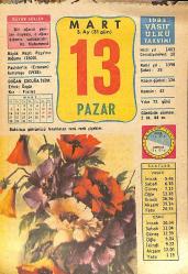 13 Mart 1983 Takvim Yaprağı - Doğum Günü Hediyesi EFMN15038