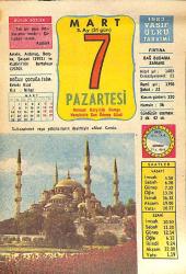 7 Mart 1983 Takvim Yaprağı - Doğum Günü Hediyesi EFMN15044