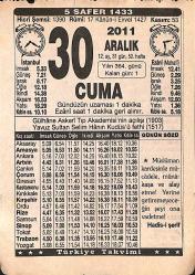 30 Aralık 2011 Takvim Yaprağı - Doğum Günü Hediyesi EFMN15229