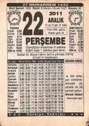 22 Aralık 2011 Takvim Yaprağı - Doğum Günü Hediyesi EFMN15237
