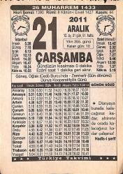 21 Aralık 2011 Takvim Yaprağı - Doğum Günü Hediyesi EFMN15238