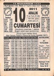 10 Aralık 2011 Takvim Yaprağı - Doğum Günü Hediyesi EFMN15249