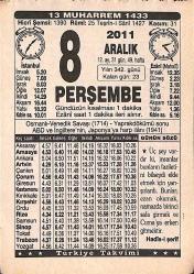 8 Aralık 2011 Takvim Yaprağı - Doğum Günü Hediyesi EFMN15251