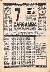 7 Aralık 2011 Takvim Yaprağı - Doğum Günü Hediyesi EFMN15252