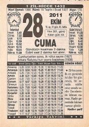 28 Ekim 2011 Takvim Yaprağı - Doğum Günü Hediyesi EFMN15292