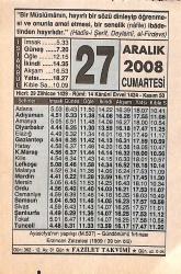 27 Aralık 2008 Takvim Yaprağı - Doğum Günü Hediyesi EFMN15307