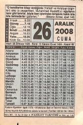 26 Aralık 2008 Takvim Yaprağı - Doğum Günü Hediyesi EFMN15308