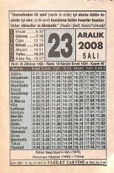 23 Aralık 2008 Takvim Yaprağı - Doğum Günü Hediyesi EFMN15310