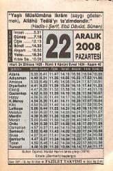 22 Aralık 2008 Takvim Yaprağı - Doğum Günü Hediyesi EFMN15311