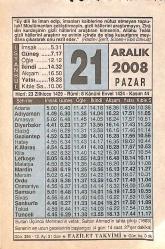 21 Aralık 2008 Takvim Yaprağı - Doğum Günü Hediyesi EFMN15312