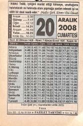 20 Aralık 2008 Takvim Yaprağı - Doğum Günü Hediyesi EFMN15313