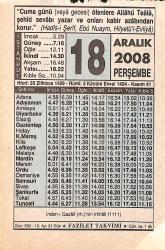 18 Aralık 2008 Takvim Yaprağı - Doğum Günü Hediyesi EFMN15315