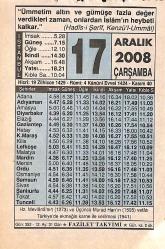 17 Aralık 2008 Takvim Yaprağı - Doğum Günü Hediyesi EFMN15316