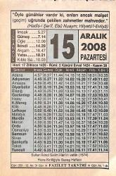 15 Aralık 2008 Takvim Yaprağı - Doğum Günü Hediyesi EFMN15318