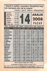 14 Aralık 2008 Takvim Yaprağı - Doğum Günü Hediyesi EFMN15319