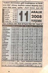 11 Aralık 2008 Takvim Yaprağı - Doğum Günü Hediyesi EFMN15322