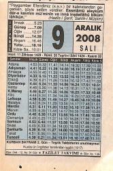 9 Aralık 2008 Takvim Yaprağı - Doğum Günü Hediyesi EFMN15324