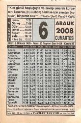 6 Aralık 2008 Takvim Yaprağı - Doğum Günü Hediyesi EFMN15327