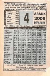 4 Aralık 2008 Takvim Yaprağı - Doğum Günü Hediyesi EFMN15329