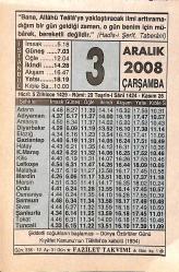 3 Aralık 2008 Takvim Yaprağı - Doğum Günü Hediyesi EFMN15330