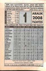 1 Aralık 2008 Takvim Yaprağı - Doğum Günü Hediyesi EFMN15332