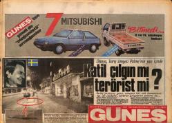 Güneş Gazetesi 2 Mart 1986 - Asu Maralman Çiçek Pasajında - Galatasaray ve Fenerbahçe Gol Değil Kemik Sesi Duyuldu GZ158163
