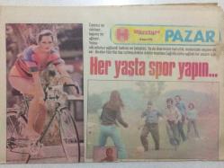 Hürriyet Gazetesi Pazar Eki 18 Kasım 1979 - Türkan Şoray,Tarık Akan Zindeliklerini Sporla Koruyorlar GZ51694