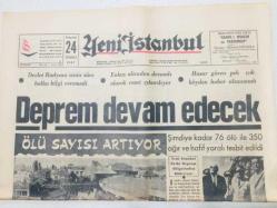 Efemera - Yeni İstanbul Gazetesi 24 Temmuz 1967 - Ölü Sayısı Artıyor Deprem Devam Edecek GZ53253 - kitantik - kitaLog