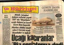 Efemera - Hürriyet Gazetesi 14 Ekim 1980 - Münih İstanbul Seferini Yapan Uçak Kaçırıldı,Uçağı Kaçıranlar Şeriatçıyız Dedi GZ56282 - kitantik - kitaLog