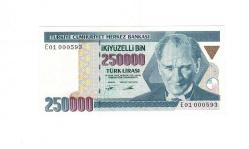 7.Emisyon 2.Tertip 250.000 Türk Lirası Seri E01 ÇİL * İlk Bin * TCK9980