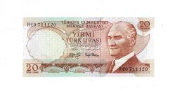 6.Emisyon 3.Tertip 20 Türk Lirası Seri H40 ÇİL TCK9983
