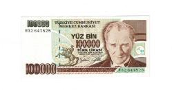 7.Emisyon 3.Tertip 100.000 Türk Lirası Seri H32 ÇİL TCK10023