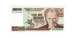 7.Emisyon 2.Tertip 100.000 Türk Lirası Seri D72 ÇİL TCK10028